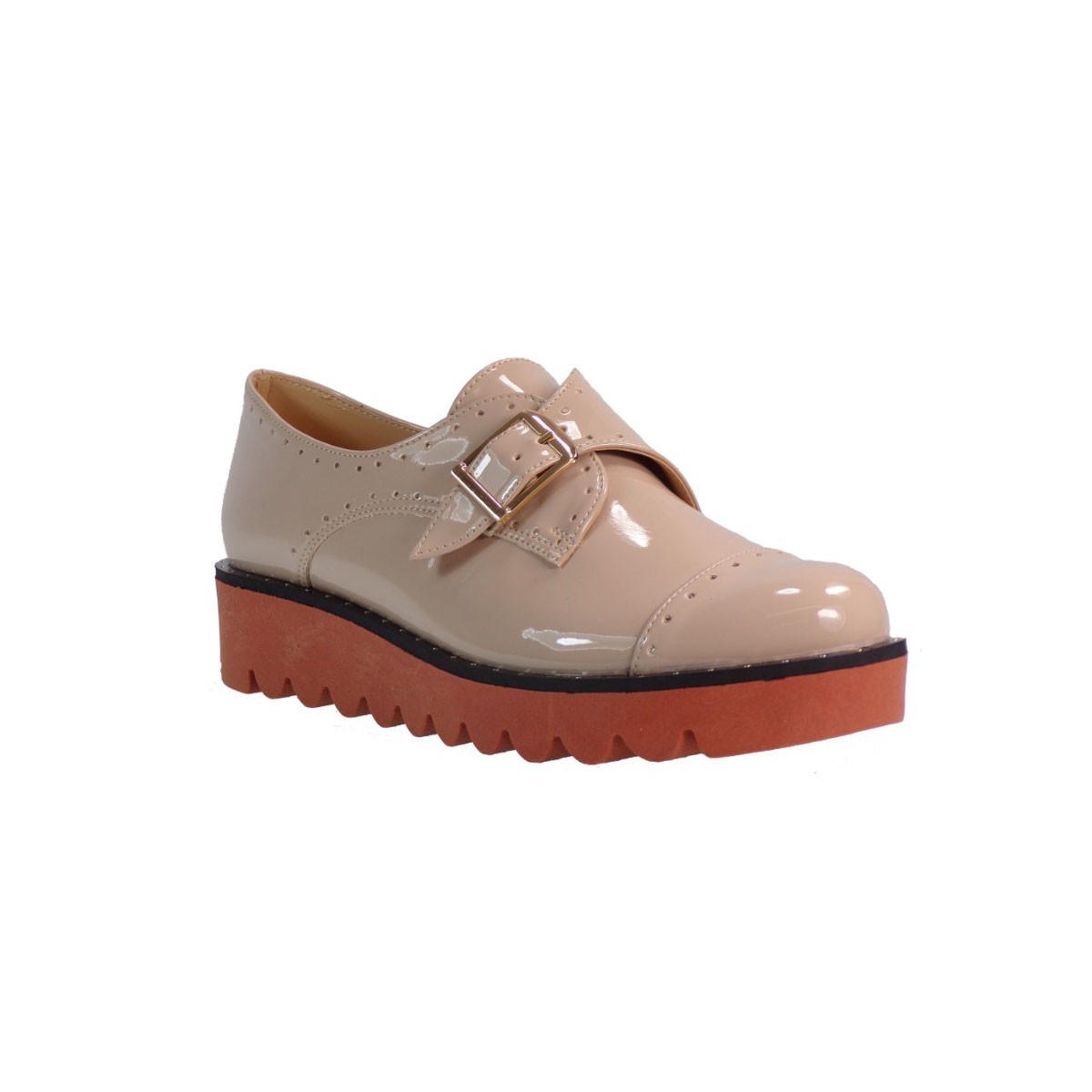 Katia Shoes Γυναικεία Παπούτσια 10 BIA Πούδρα Λουστρίνι
