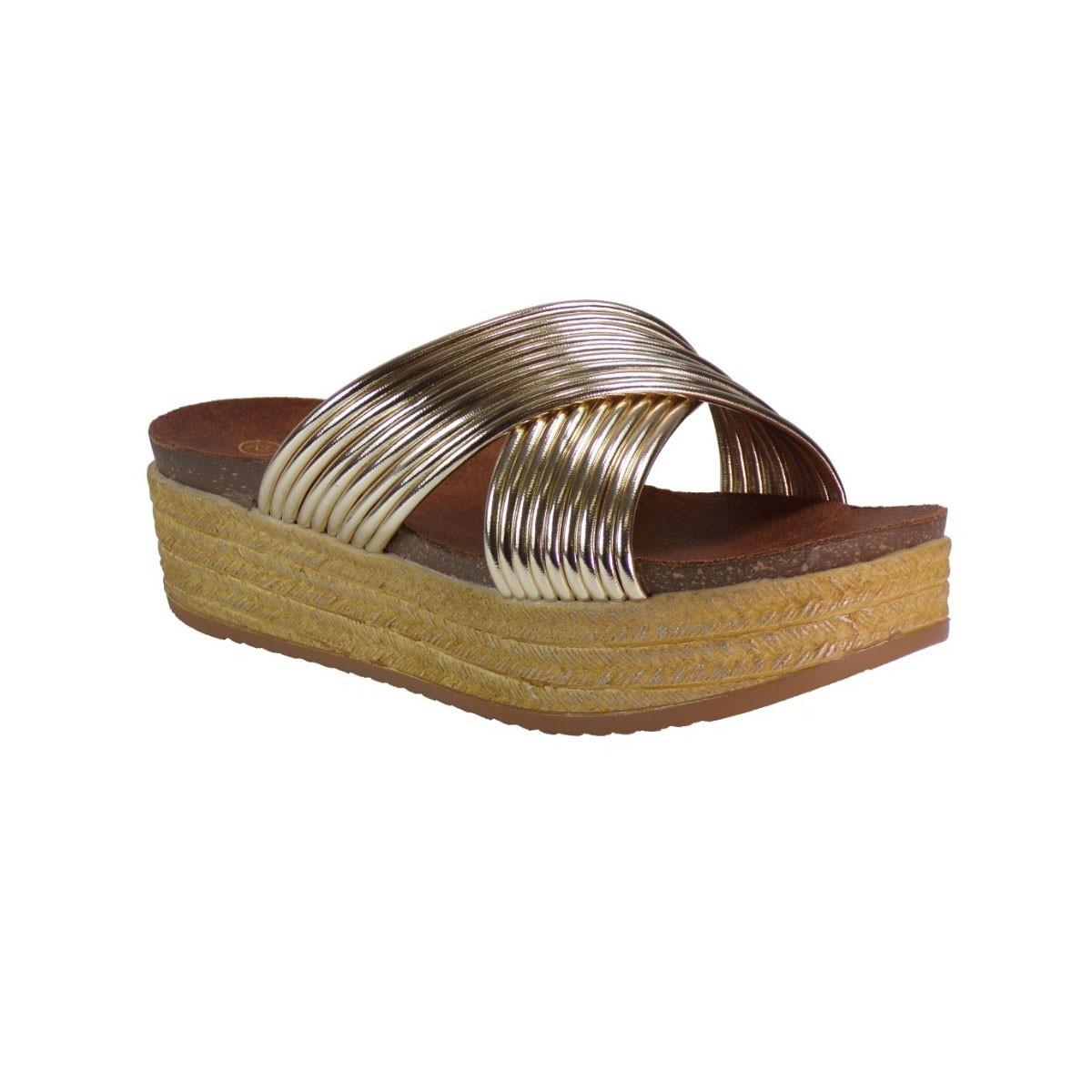 Envie Shoes Γυναικείες Παντόφλες Πλατφόρμες E64-05039 Χρυσό envie E64-05039 Χρυσό