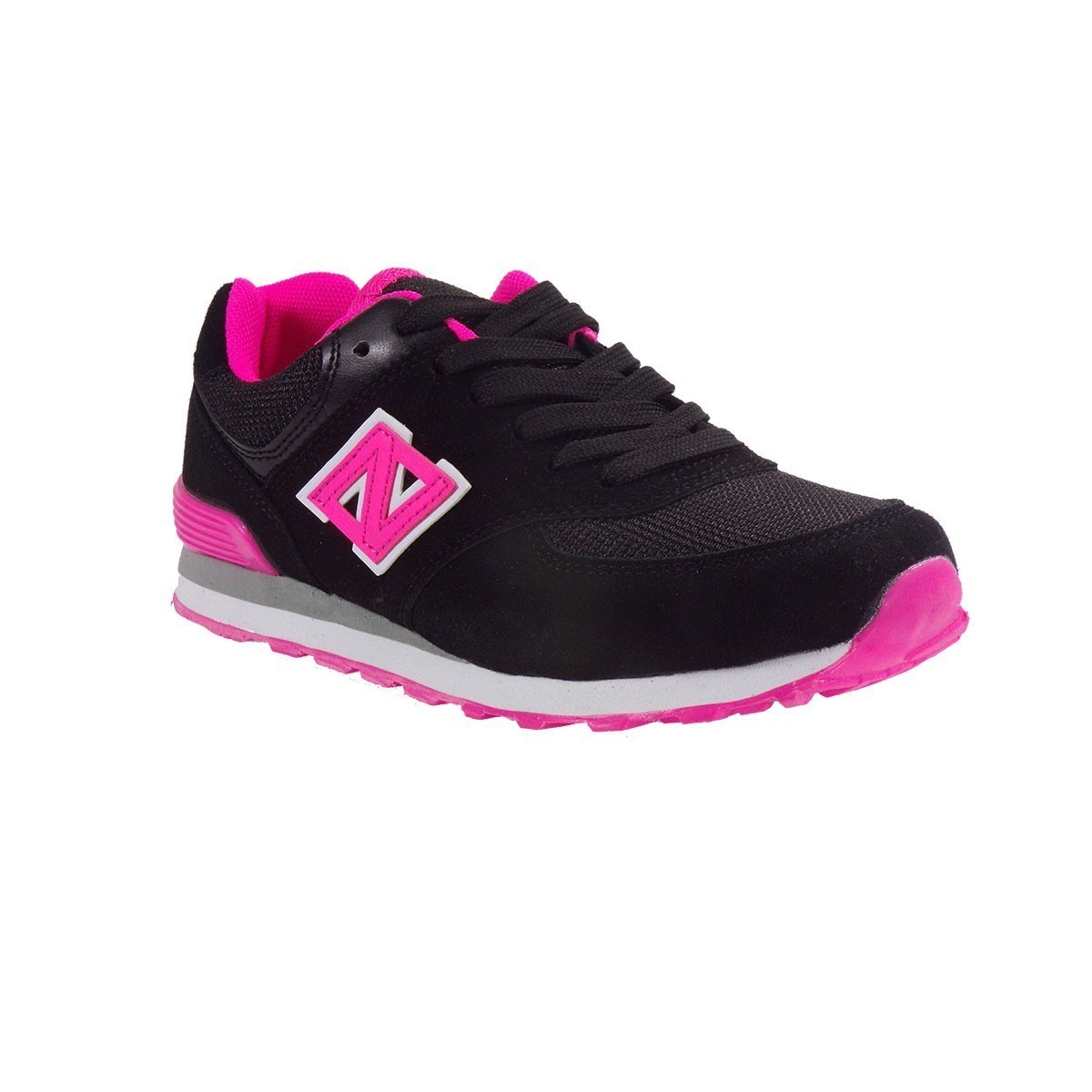 Bagiota Shoes Γυναικεία Παπούτσια Sneakers Αθλητικά L-574-4 Mαύρο-Ροζ