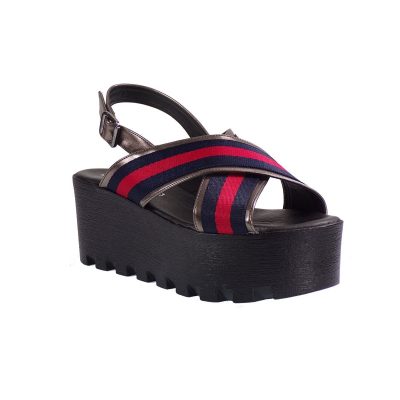Katia Shoes Γυναικείες Πλατφόρμες Πέδιλα 135/2080 Ατσαλί-Μπλέ