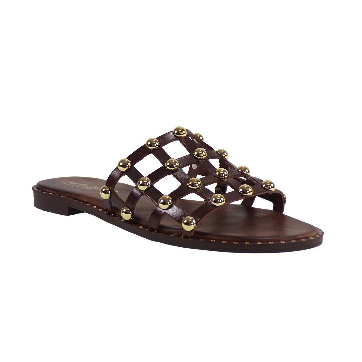 Fardoulis shoes Γυναικείες Παντόφλες 47182 Καφέ Δέρμα