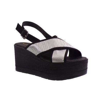 Katia Shoes Γυναικείες Πλατφόρμες Πέδιλα 137 Ασημί