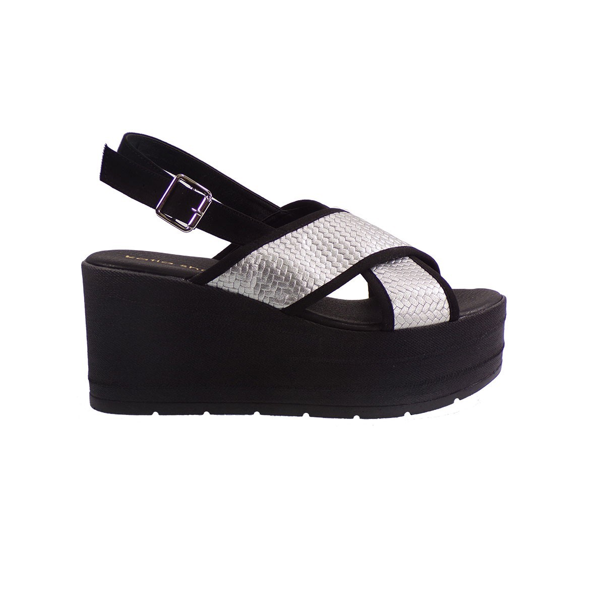 Katia Shoes Γυναικείες Πλατφόρμες Πέδιλα 137 Ασημί φωτογραφία