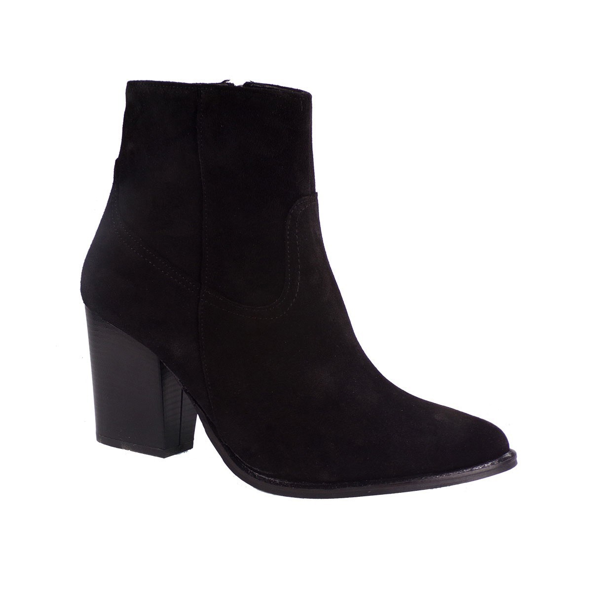 Moods Shoes Γυναικεία Μποτάκια 4010 Μαύρο Καστόρι Δέρμα