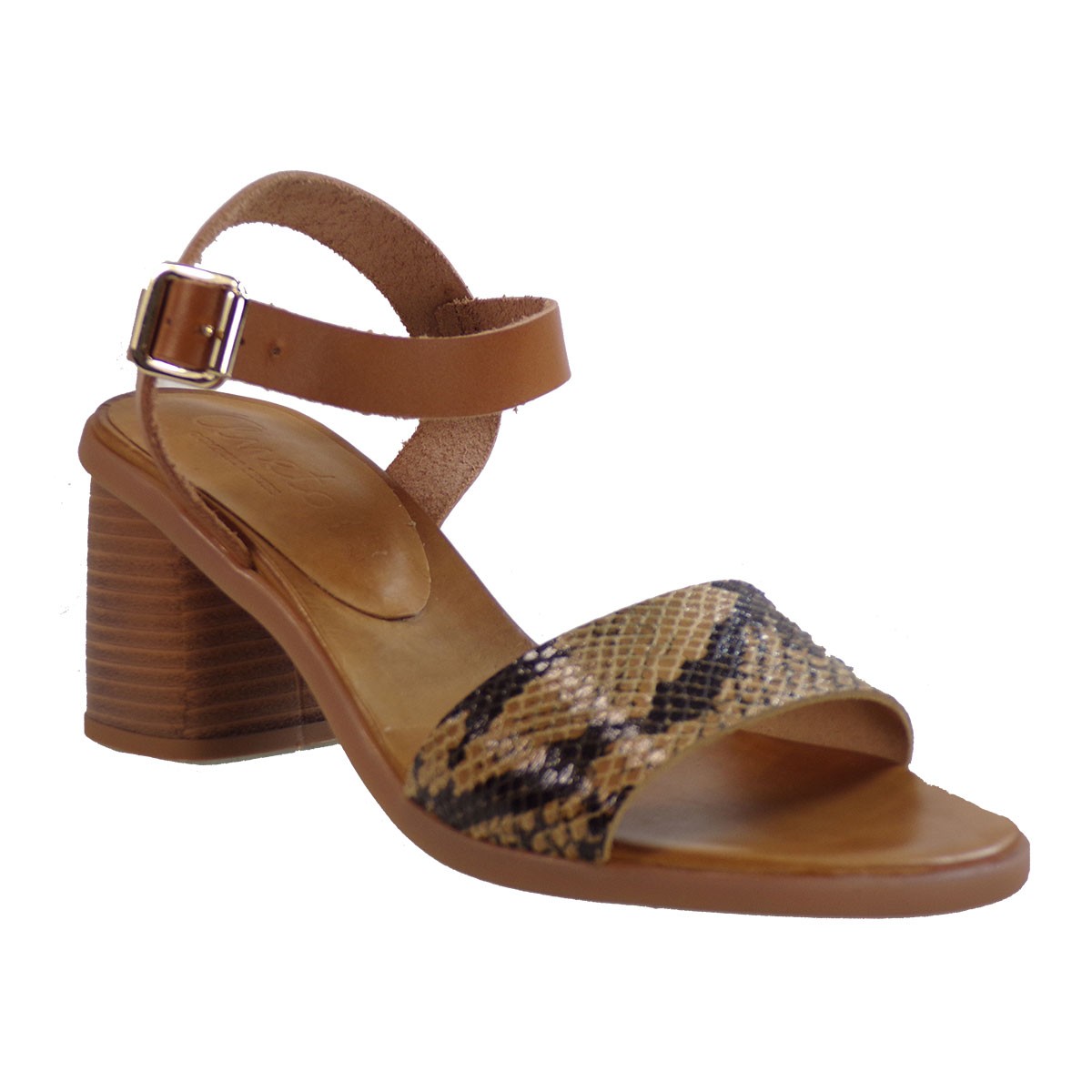 Katia Shoes Anneto Γυναικεία Πέδιλα Κ82-3722 Ταμπά Φίδι Δέρμα