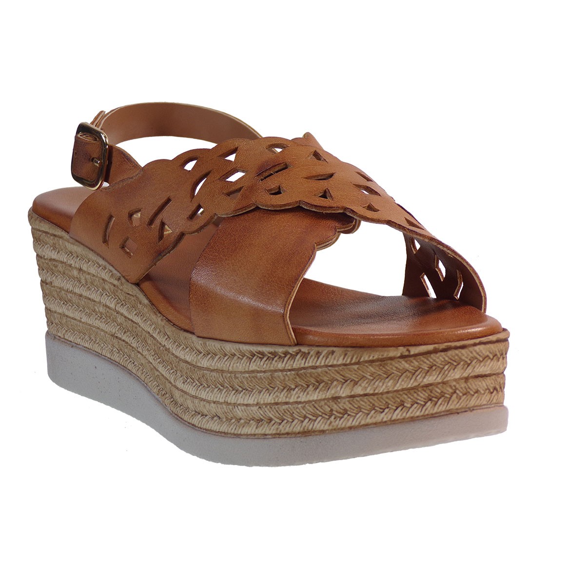 Fardoulis shoes Γυναικείες Πλατφόρμες Πέδιλα 64440 Ταμπά Δέρμα