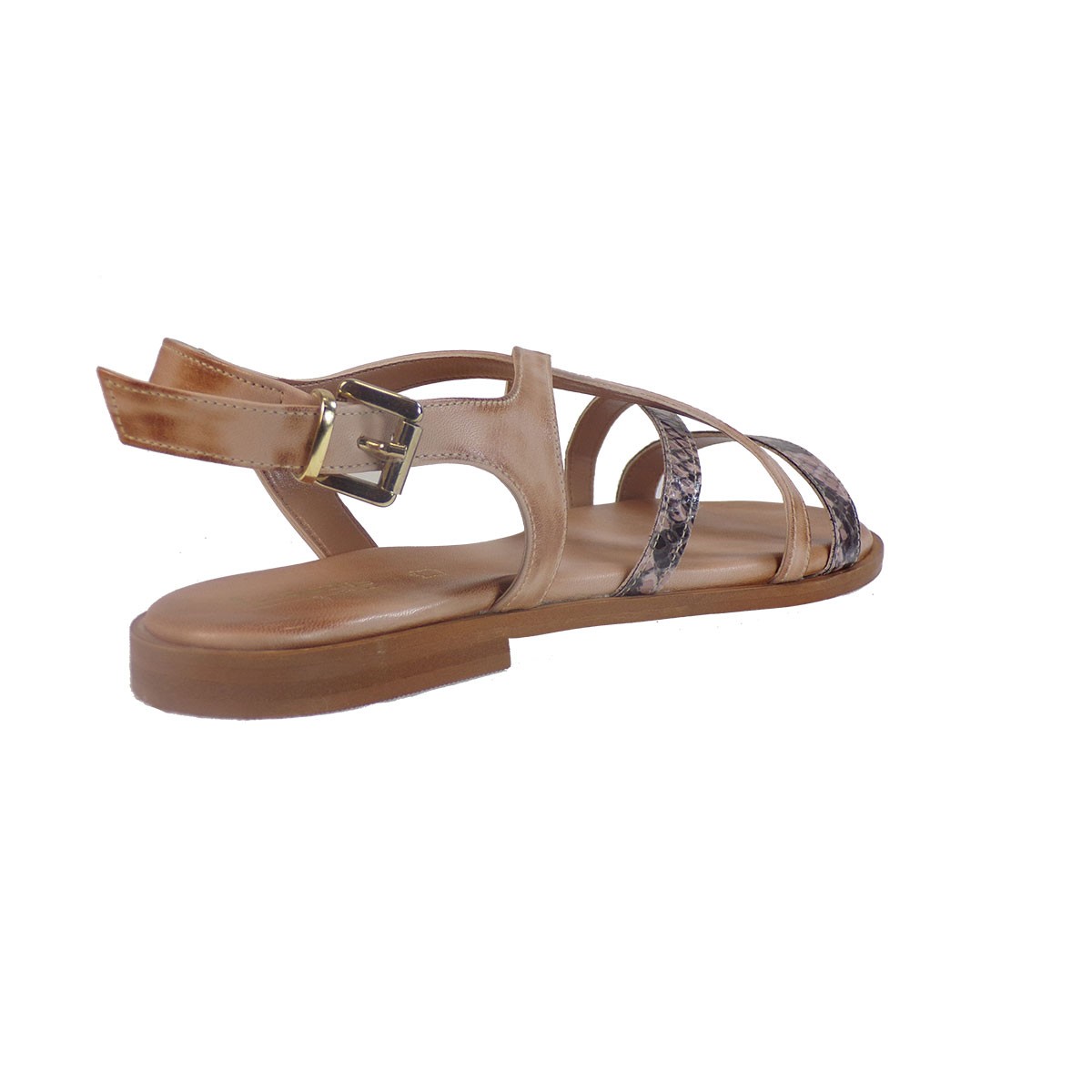 Fardoulis shoes Γυναικεία Παπούτσια Πέδιλα 36636 Nude Φίδι Δέρμα φωτογραφία