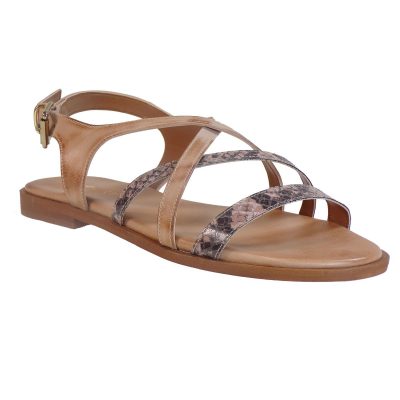 Fardoulis shoes Γυναικεία Παπούτσια Πέδιλα 36636 Nude Φίδι Δέρμα