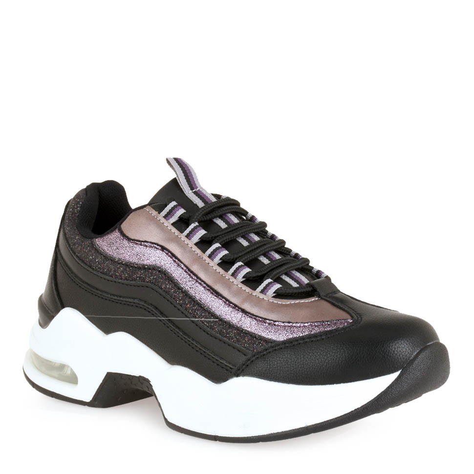 Renato Garini Γυναικεία Παπούτσια Sneakers 078 Μαύρο Πολύχρωμο Glitter J157Q078250U