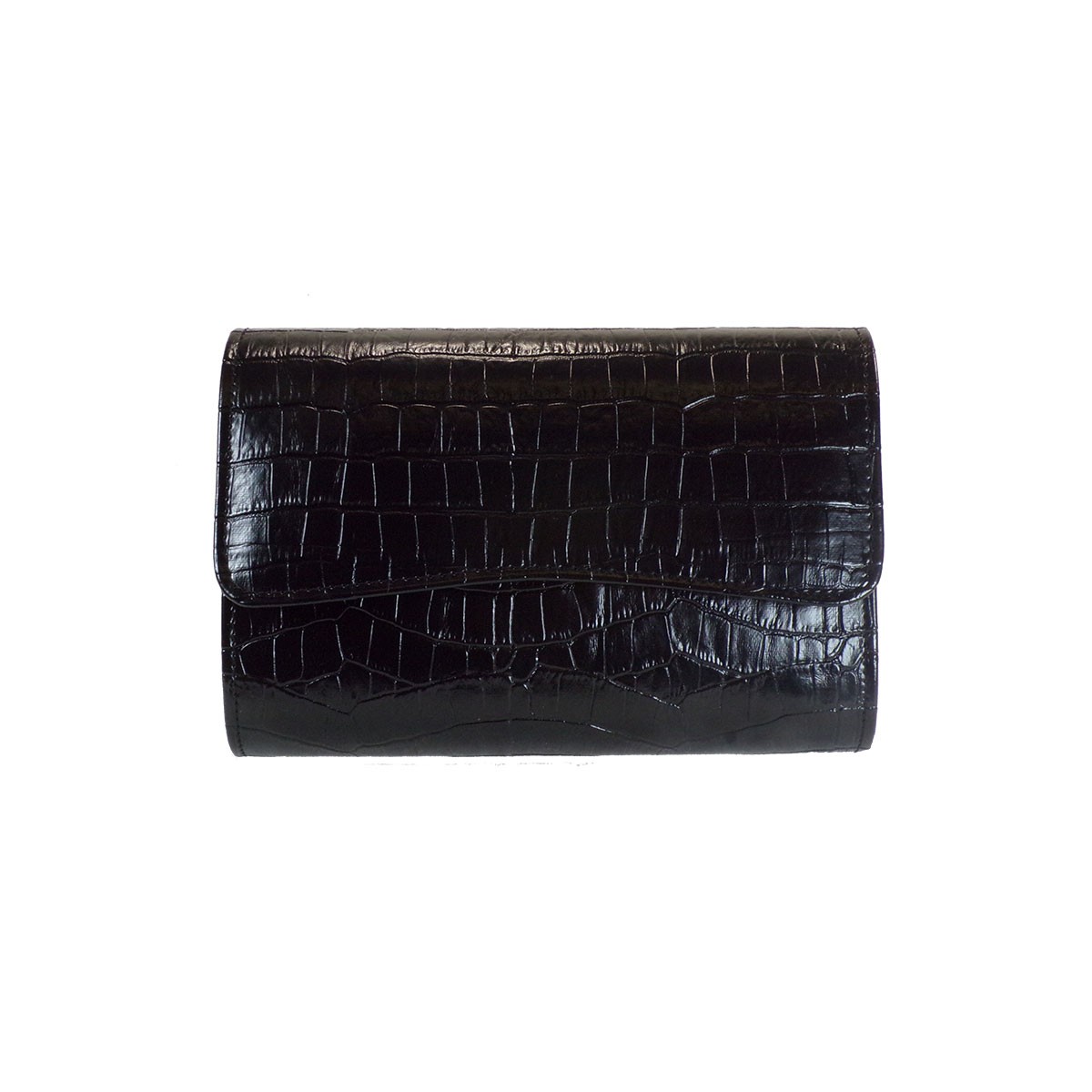 Bagiota Shoes Bags Γυναικεία Βραδινά Τσαντάκια 1016- Μαύρο Κροκό
