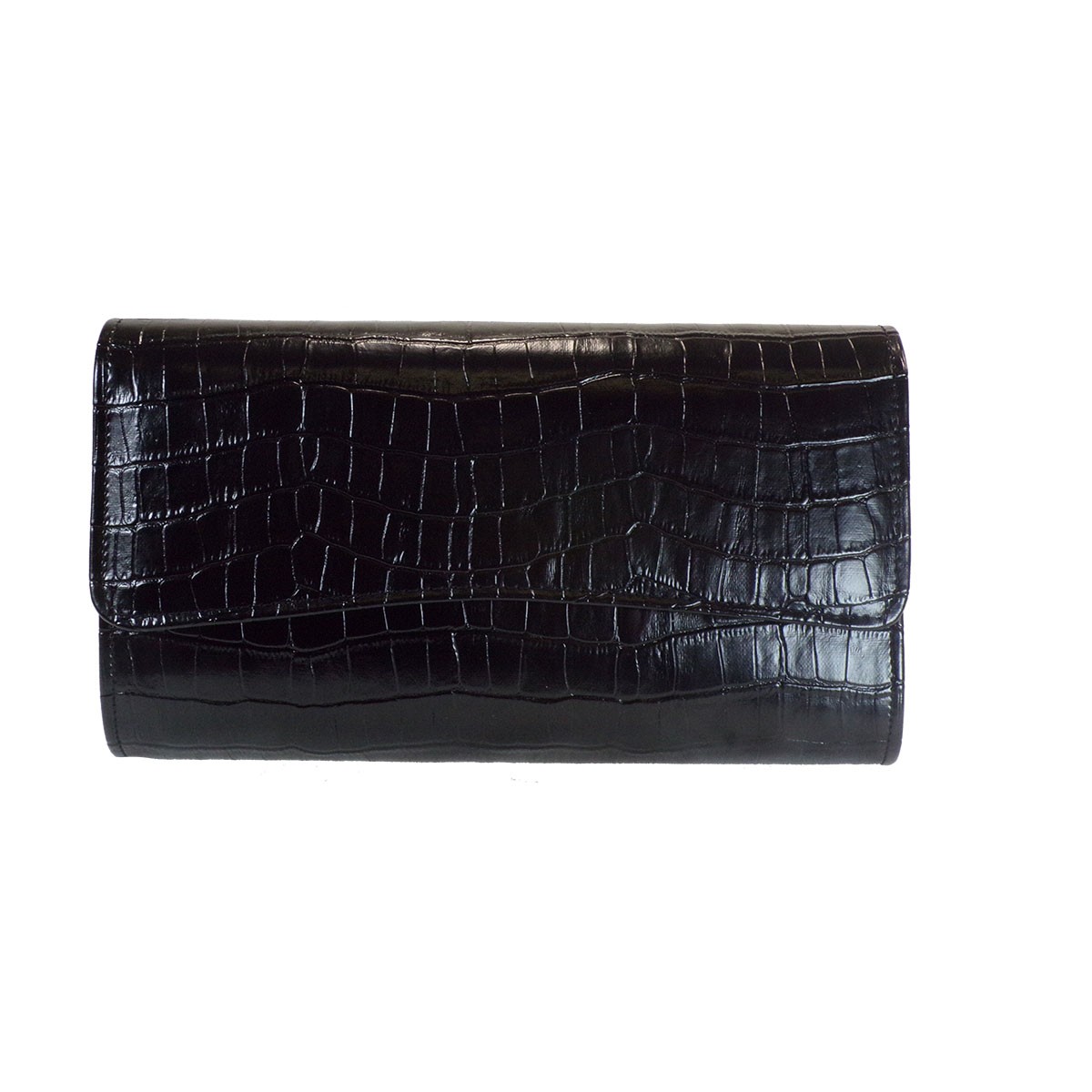 Bagiota Shoes Bags Γυναικεία Βραδινά Τσαντάκια 1017-Μαύρο Kροκό