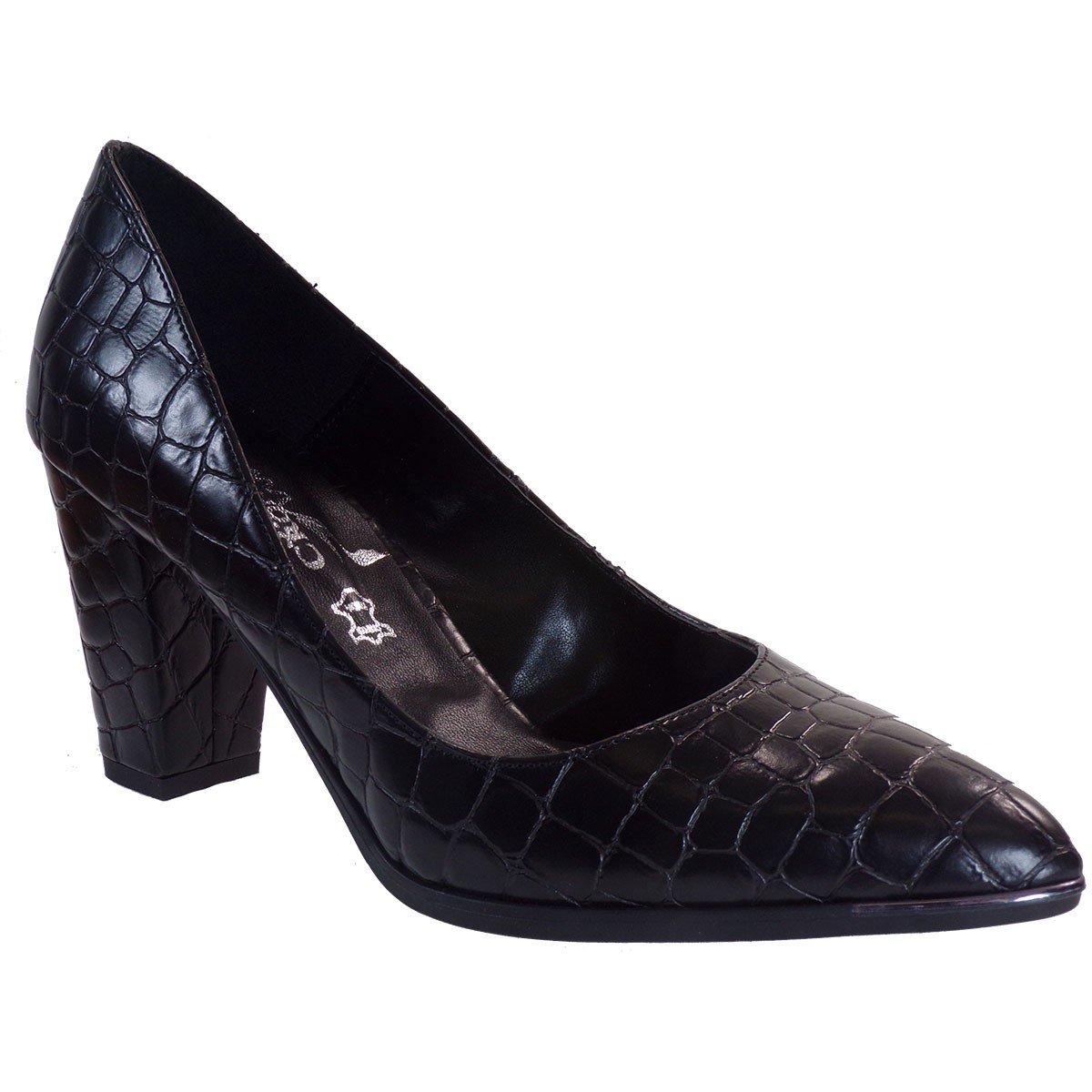 Smart Cronos Γυναικεία Παπούτσια Γόβες Γ974-2716 Μαύρο Κροκό