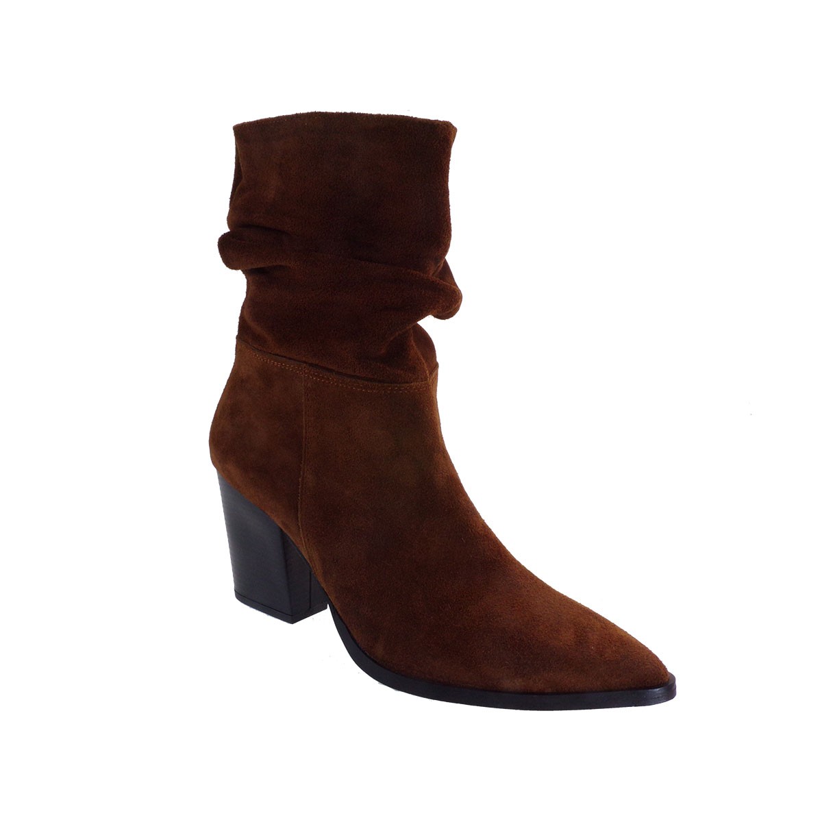 Moods Shoes Γυναικεία Μποτάκια 7524 Ταμπά Καστόρι Δέρμα