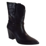 Moods Shoes Γυναικεία Μποτάκια 7521 Μαύρο Δέρμα