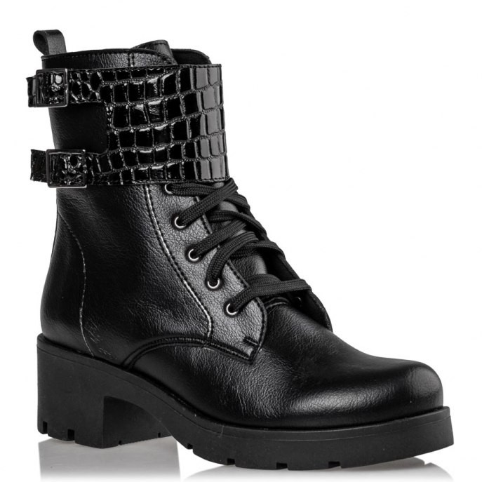 Mairiboo by Envie Shoes Γυναικεία Mποτάκια Αρβυλάκια M03-10410-34 Μαύρο CROC & ROLL