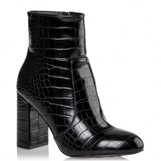 Mairiboo by Envie Shoes Γυναικεία Mποτάκια M15-10800-34 Μαύρο CROCODILIANS