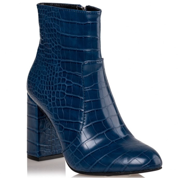 Mairiboo by Envie Shoes Γυναικεία Mποτάκια M15-10800-38 Μπλέ CROCODILIANS