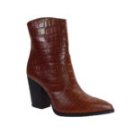 Fardoulis Shoes Γυναικεία Μποτάκια COW BOY Κ-316 Ταμπά Δέρμα Κορκό