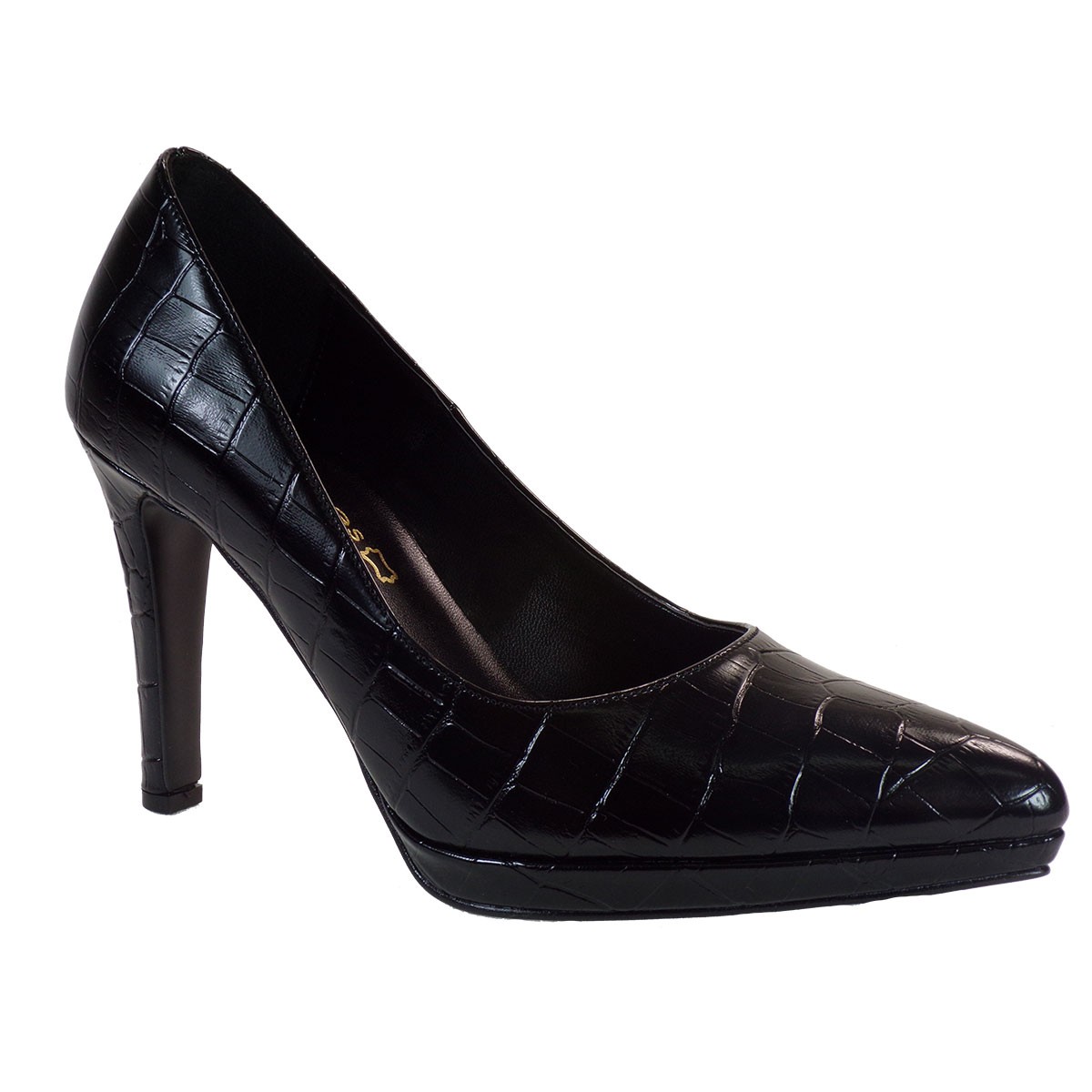 Katia Shoes Γυναικεία Παπούτσια Γόβες ΑΓΟΒΑ-1723 Mαύρο Κροκό