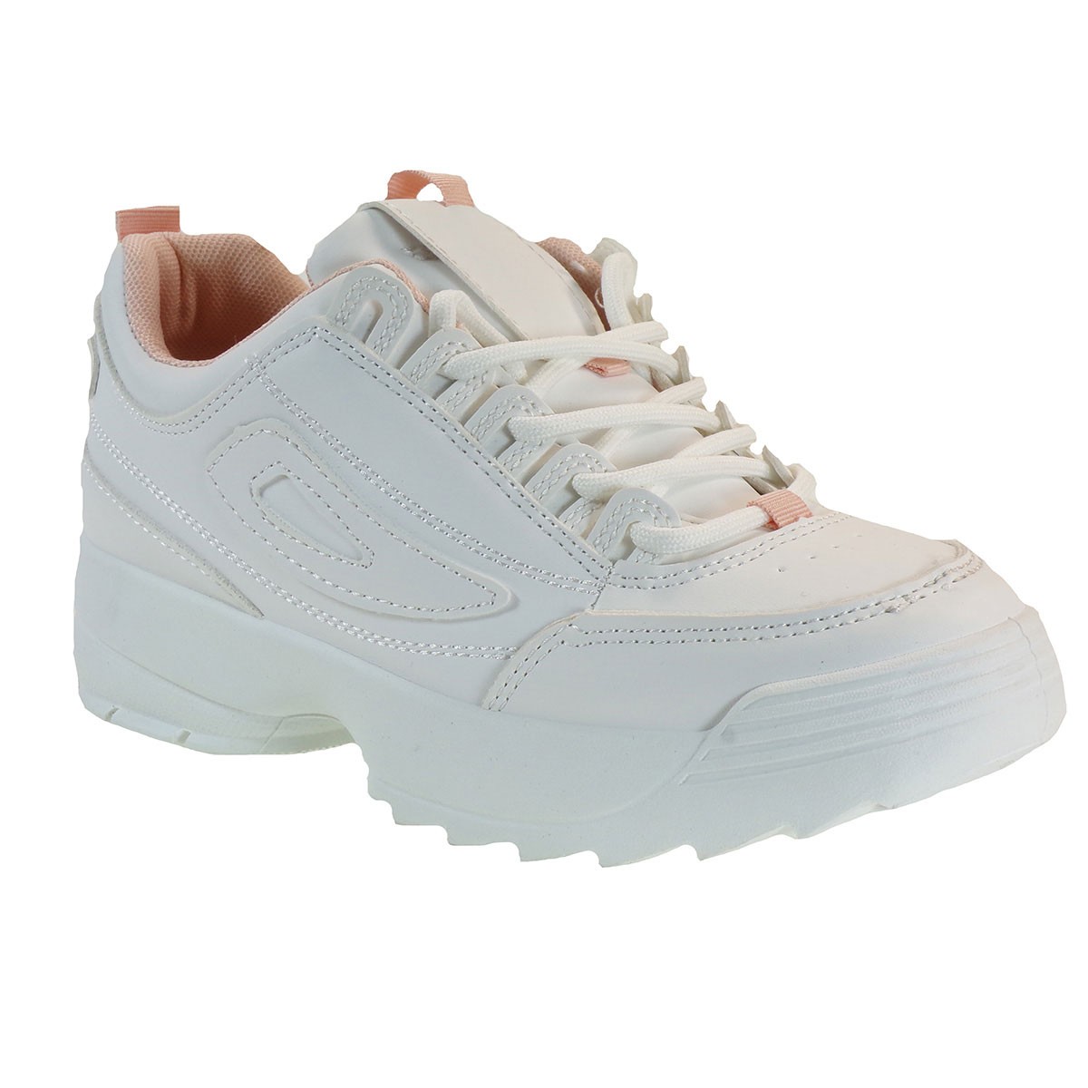 Bagiota Shoes Γυναικεία Παπούτσια Sneakers Αθλητικά Β180 Λευκό-Ρόζ
