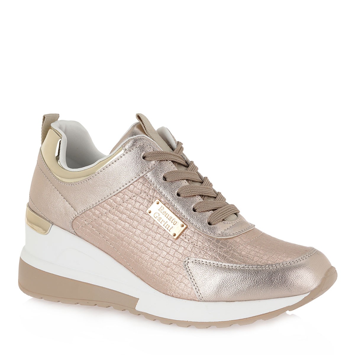 Renato Garini Γυναικεία Παπούτσια Sneakers 182-EX2218 Πλατίνα Πλεκτό K119R182344M