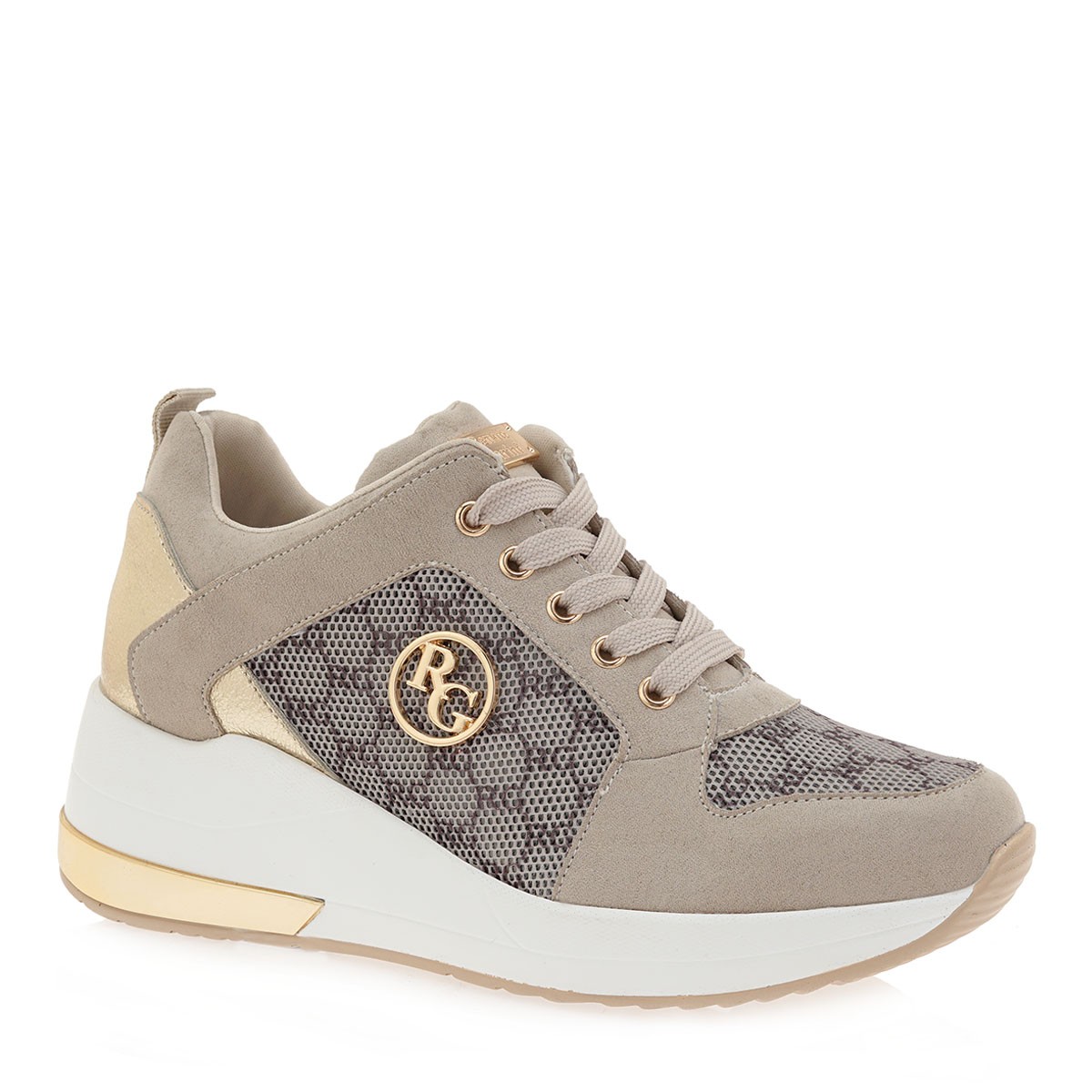 Renato Garini Γυναικεία Παπούτσια Sneakers 110-EX2226 Μπεζ Καστόρι Μπεζ Σταμπά K119R110367M