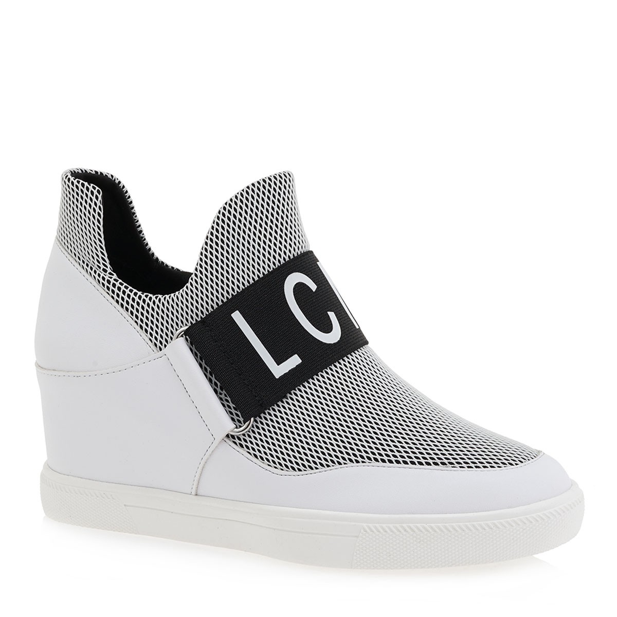 LARA CONTE MADRID Γυναικεία Sneakers Μποτάκια 004-IRIS-010 Λευκό Μαυρό Λύκρα K37000044483
