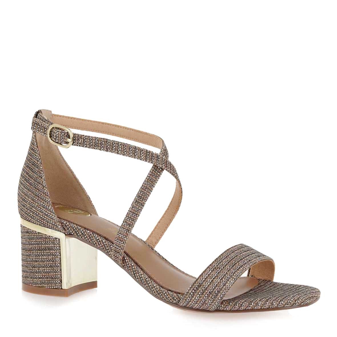 EXE Shoes Πέδιλα Γυναικεία ISABEL-560 Ρόζ Χρυσό Glitter K4700560376S