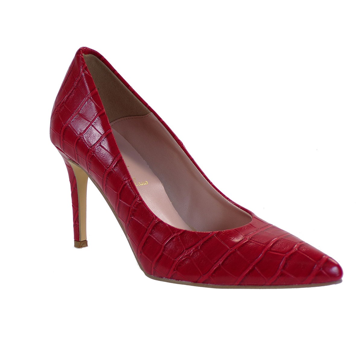 Alessandra Paggioti Γυναικεία Παπούτσια Γόβες 81001 Κόκκινο Κροκό