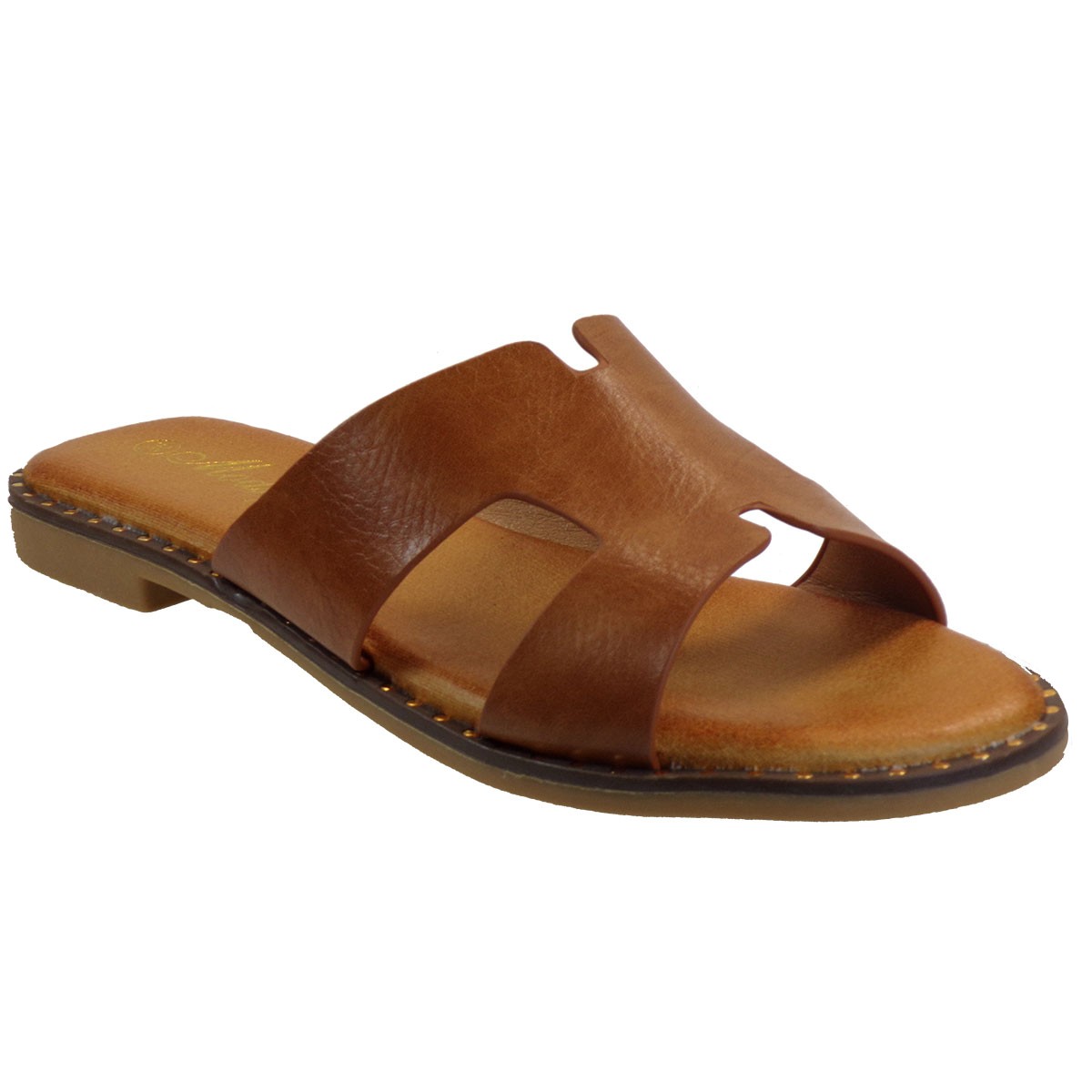 Bagiota Shoes Γυναικείες Παντόφλες CO32 Κάμελ