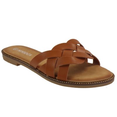Bagiota Shoes Γυναικείες Παντόφλες LS-063 Κάμελ