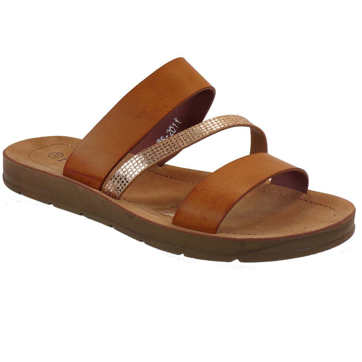 Bagiota Shoes Γυναικείες Παντόφλες WS-2011 Κάμελ