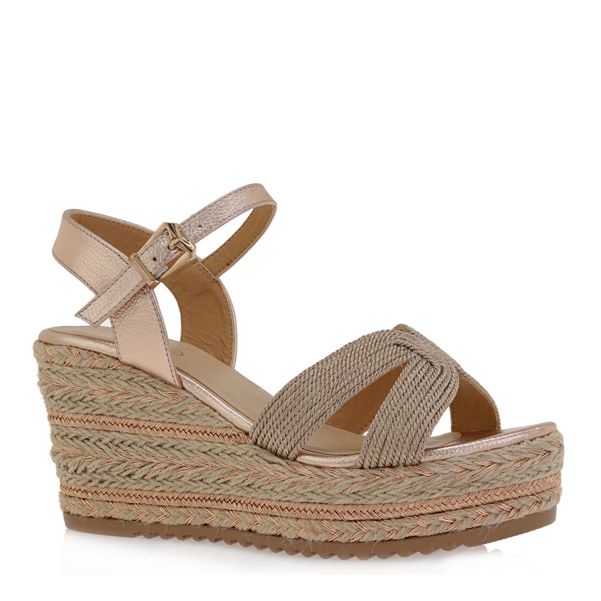 EXE Shoes Γυναικεία Πέδιλα Πλατφόρμες 220 Ροζ Χρυσό K468Q220762F