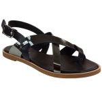 Fardoulis shoes Γυναικεία Παπούτσια Πέδιλα 268 Μαύρο-Ατσαλί Δέρμα