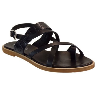 Fardoulis shoes Γυναικεία Παπούτσια Πέδιλα 259 Μαύρο Κροκό Δέρμα