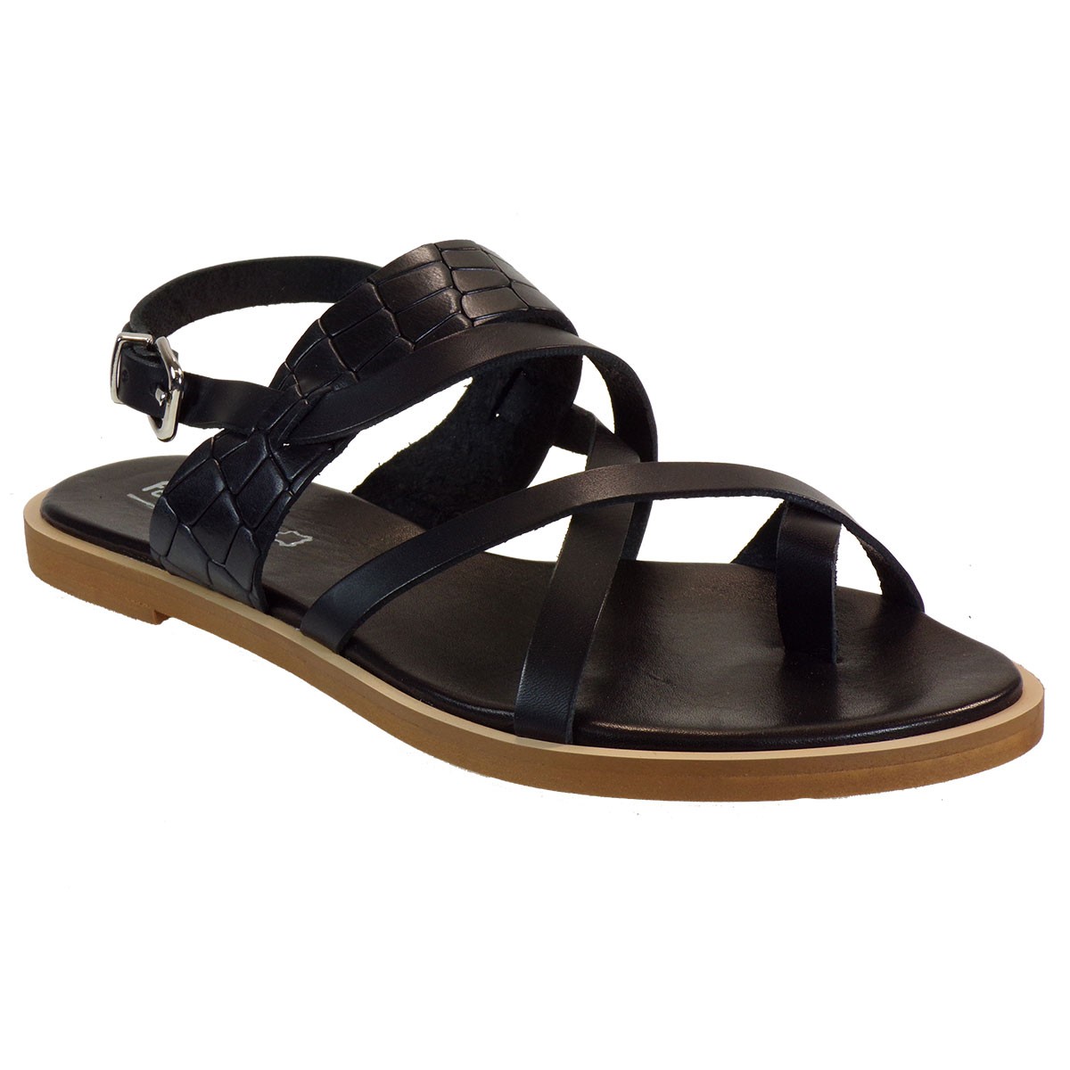 Fardoulis shoes Γυναικεία Παπούτσια Πέδιλα 259 Μαύρο Κροκό Δέρμα 2025
