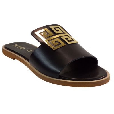 Fardoulis shoes Γυναικείες Παντόφλες 2Δ53 Μαύρο Δέρμα