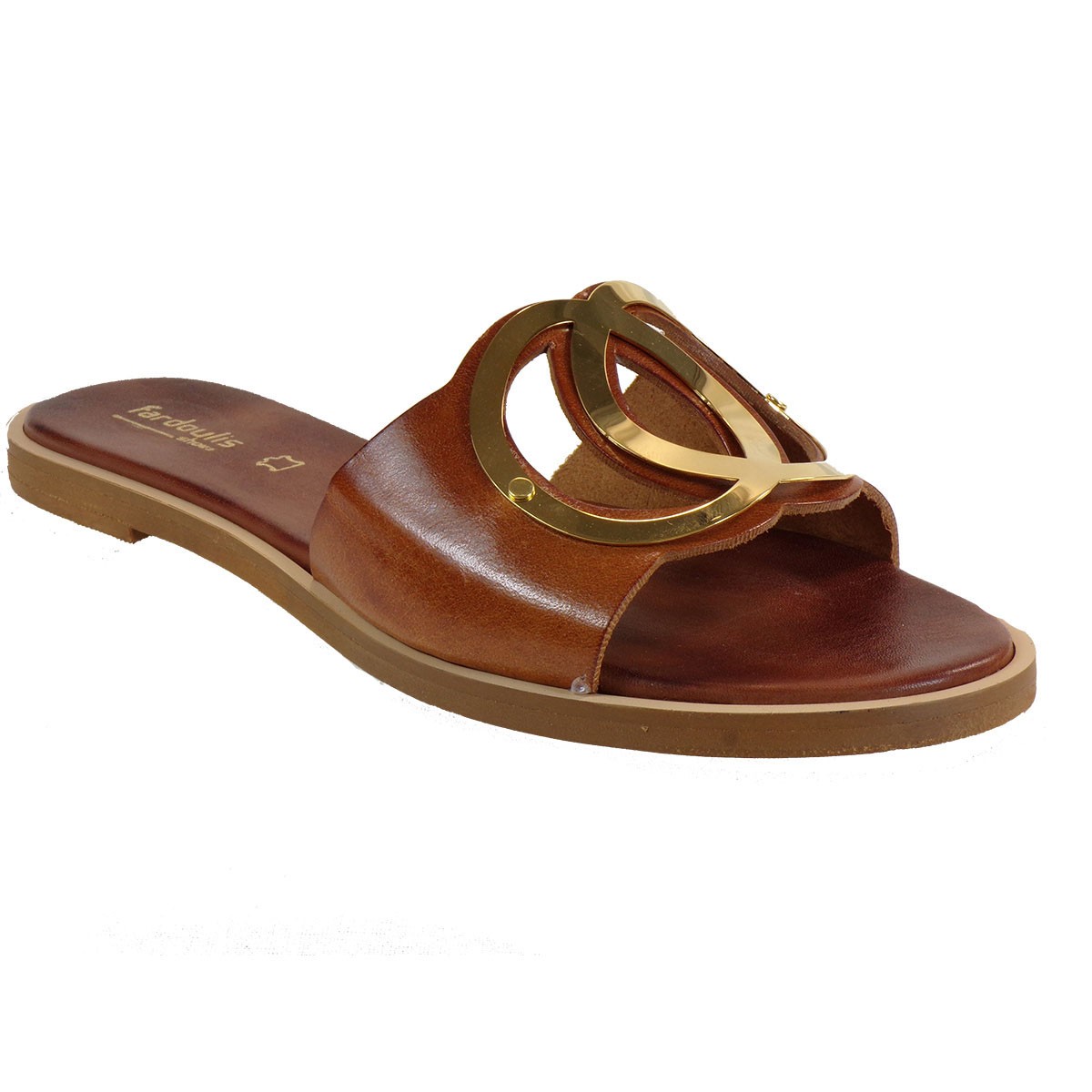 Fardoulis shoes Γυναικείες Παντόφλες 2Δ63 Ταμπά Δέρμα