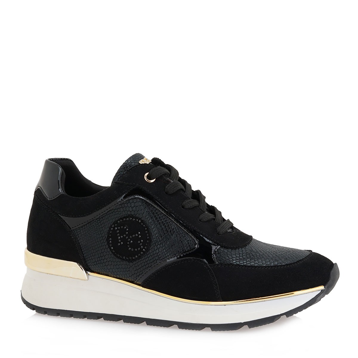 Renato Garini Γυναικεία Παπούτσια Sneakers 925-RG2201 Μαύρο Καστόρι Φίδι L119R925260F