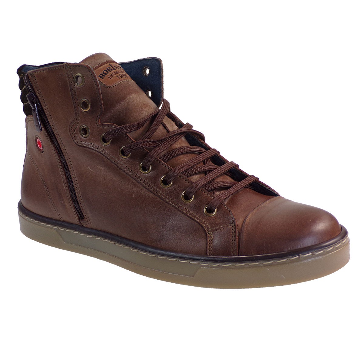 Robinson Ανδρικά Παπούτσια Μποτάκια Sneakers 2313 Καφέ Δέρμα