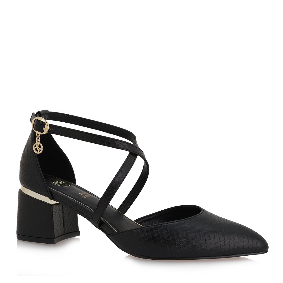 Exe Shoes Γυναικείες Γόβες 051-700 RIMINI-510 Μαύρο Φίδι L17000513006