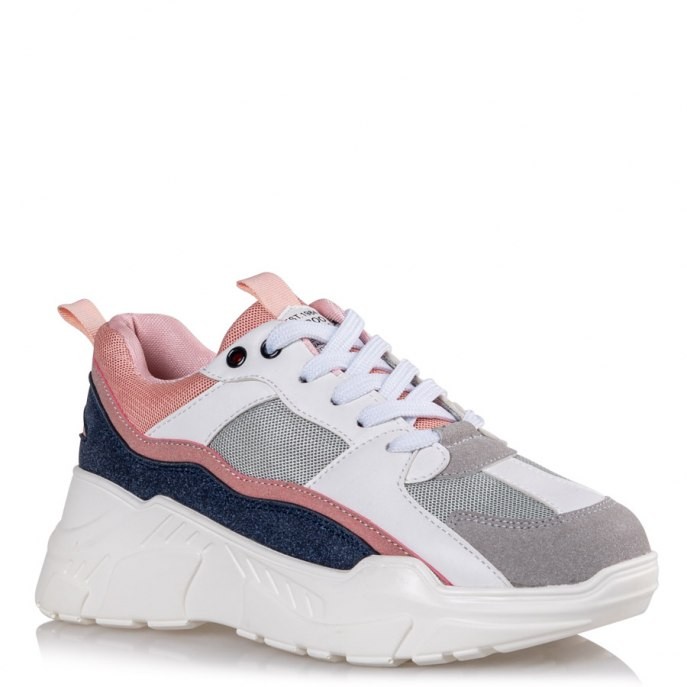 Mairiboo by Envie Shoes Γυναικεία Παπούτσια Sneakers M15-12995-79 Λευκό-Ρόζ BOOBASTIC