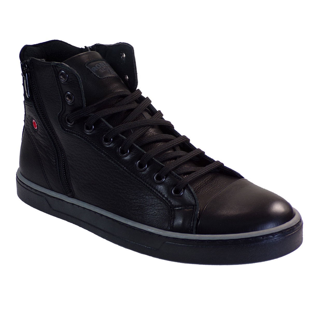 Robinson Ανδρικά Παπούτσια Μποτάκια Sneakers 2313 Μαύρο Δέρμα