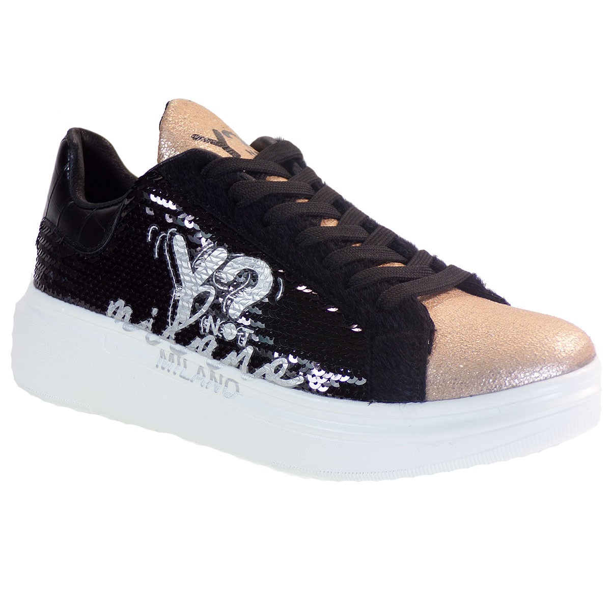 YNOT Sneakers Γυναικεία Παπούτσια YNIO400 Μαύρο-Μπρονζέ