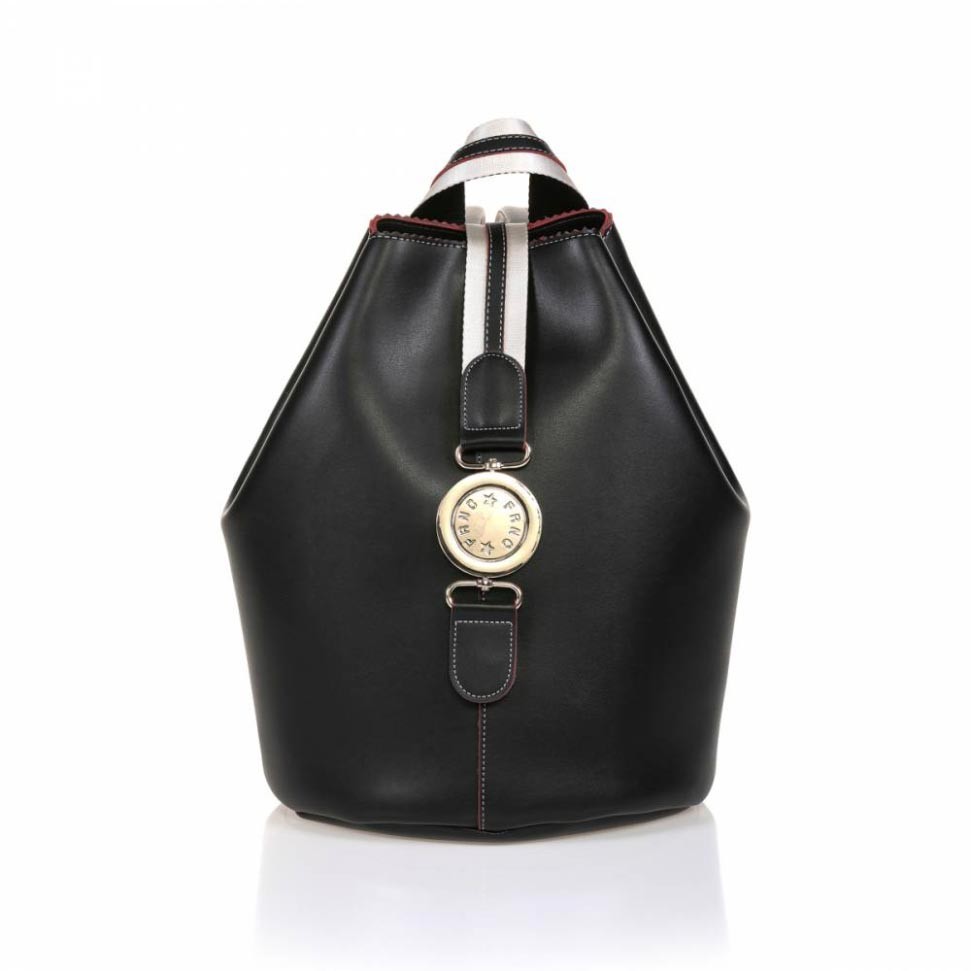 FRNC FRANCESCO Τσάντα Γυναικεία Πλάτης-Backpack 563 Μαύρο Δέρμα.