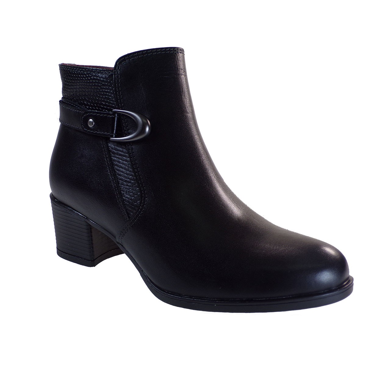 Softies Shoes Γυναικείες Μποτάκια 7231 Μαύρο Δέρμα