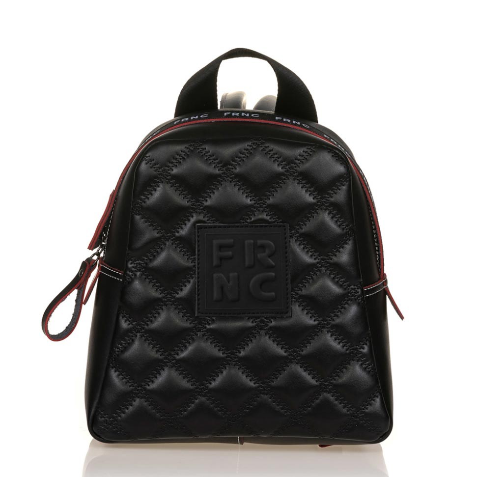 FRNC FRANCESCO Τσάντα Γυναικεία Πλάτης-Backpack 1202Κ Μαύρο Καπιτονέ
