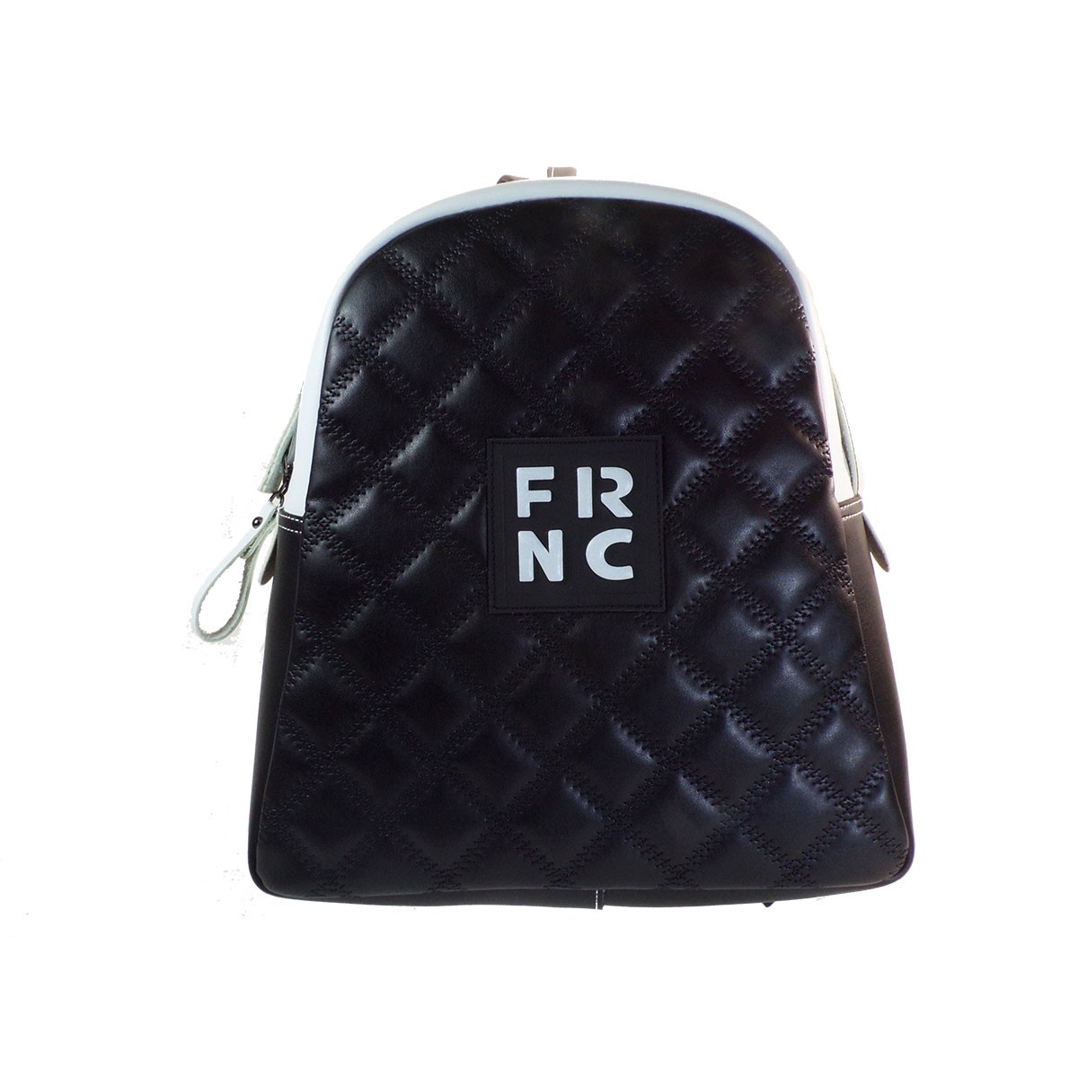 FRNC FRANCESCO Τσάντα Γυναικεία Πλάτης-Backpack 1202Κ Μαύρο-Λευκό Καπιτονέ