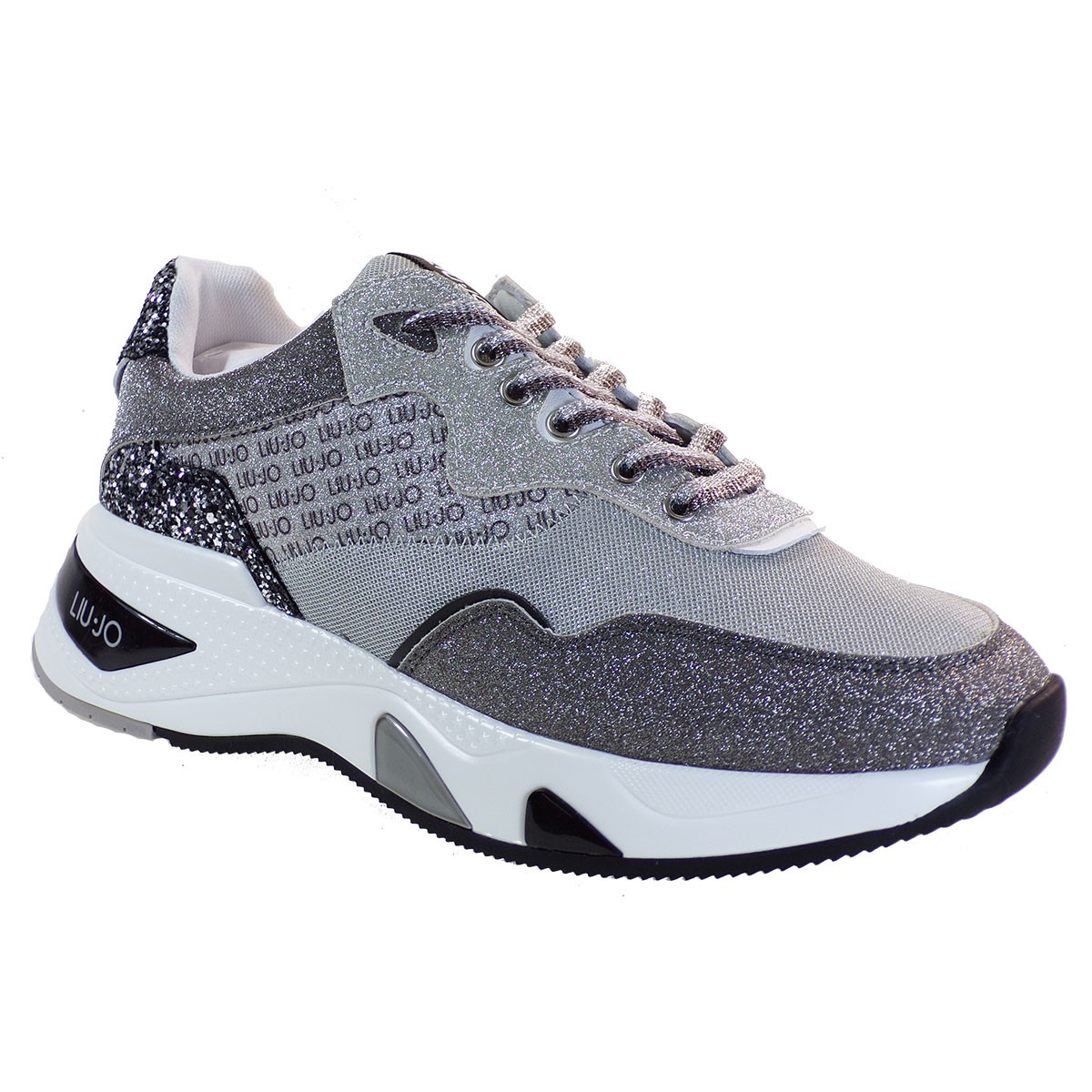 Liu-Jo Sneakers Παπούτσια Γυναικεία HOA-1 BΑ1037 Μαύρο-Ασημί Glitter