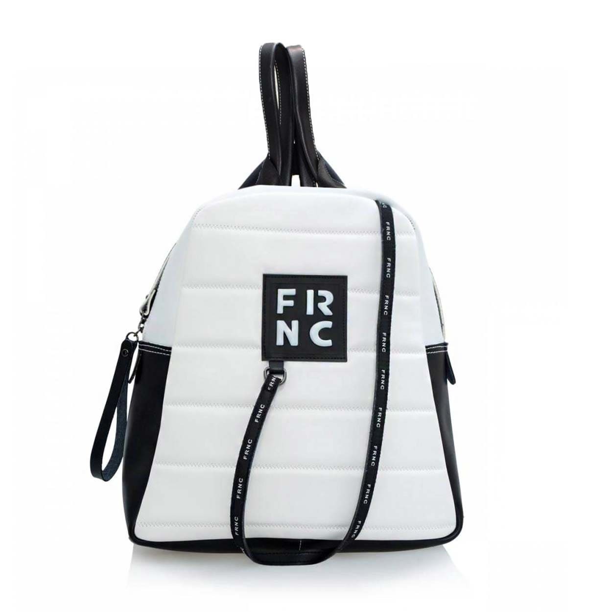 FRNC FRANCESCO Τσάντα Γυναικεία Πλάτης-Backpack 2132 Λεύκο-Μαύρο